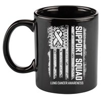 Lung Cancer Support Squad Lung Cancer Awareness 11oz C Handle Ceramic Mug
