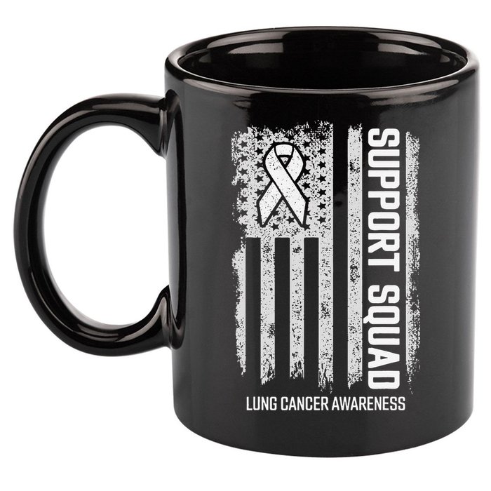 Lung Cancer Support Squad Lung Cancer Awareness 11oz C Handle Ceramic Mug
