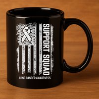 Lung Cancer Support Squad Lung Cancer Awareness 11oz C Handle Ceramic Mug