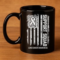 Lung Cancer Support Squad Lung Cancer Awareness 11oz C Handle Ceramic Mug