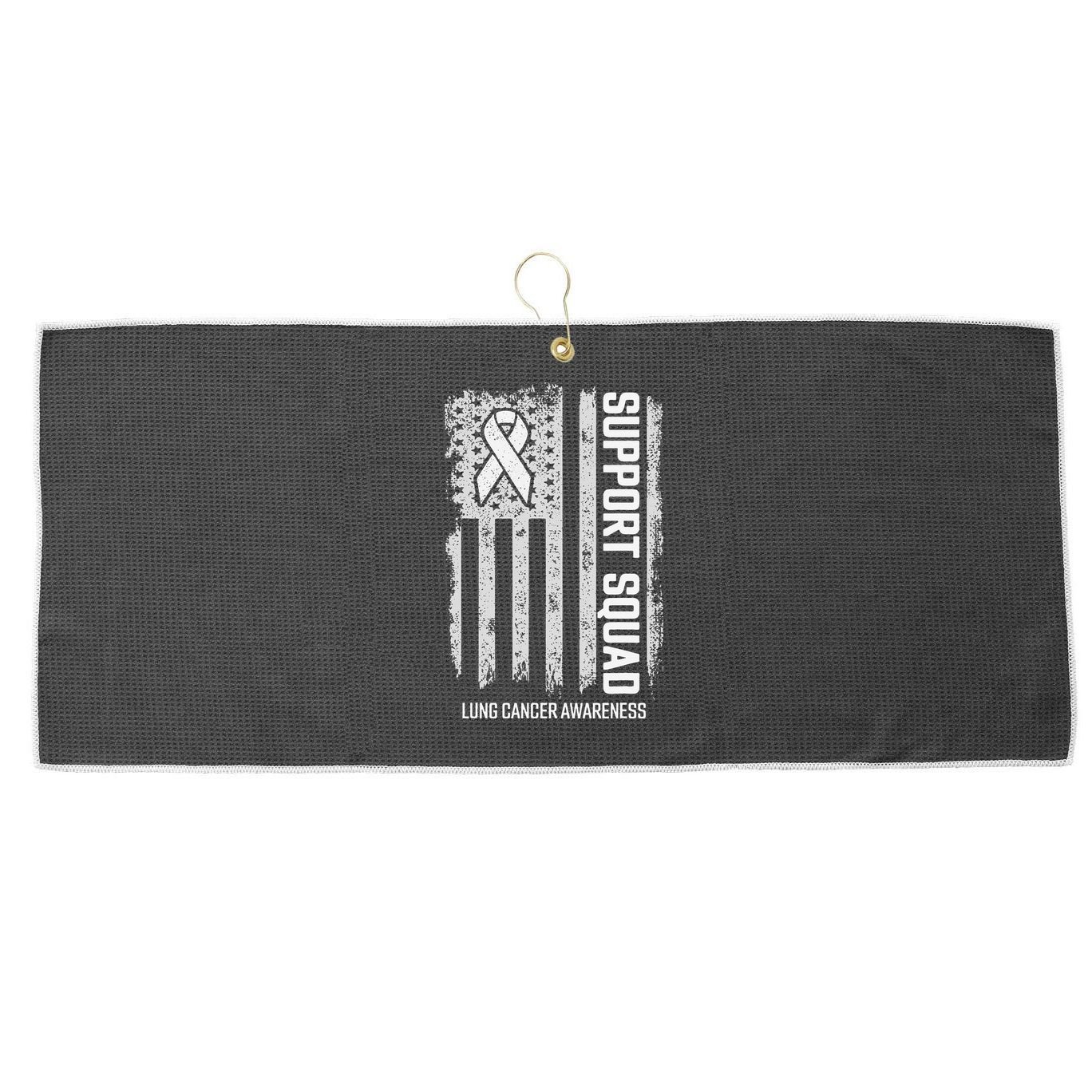 Lung Cancer Support Squad Lung Cancer Awareness Large Microfiber Waffle Golf Towel