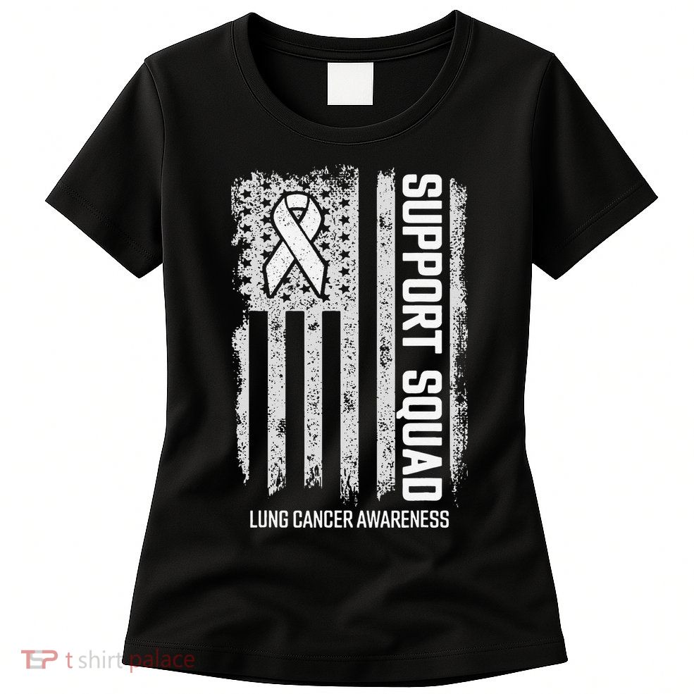 Lung Cancer Support Squad Lung Cancer Awareness Womens T-Shirt