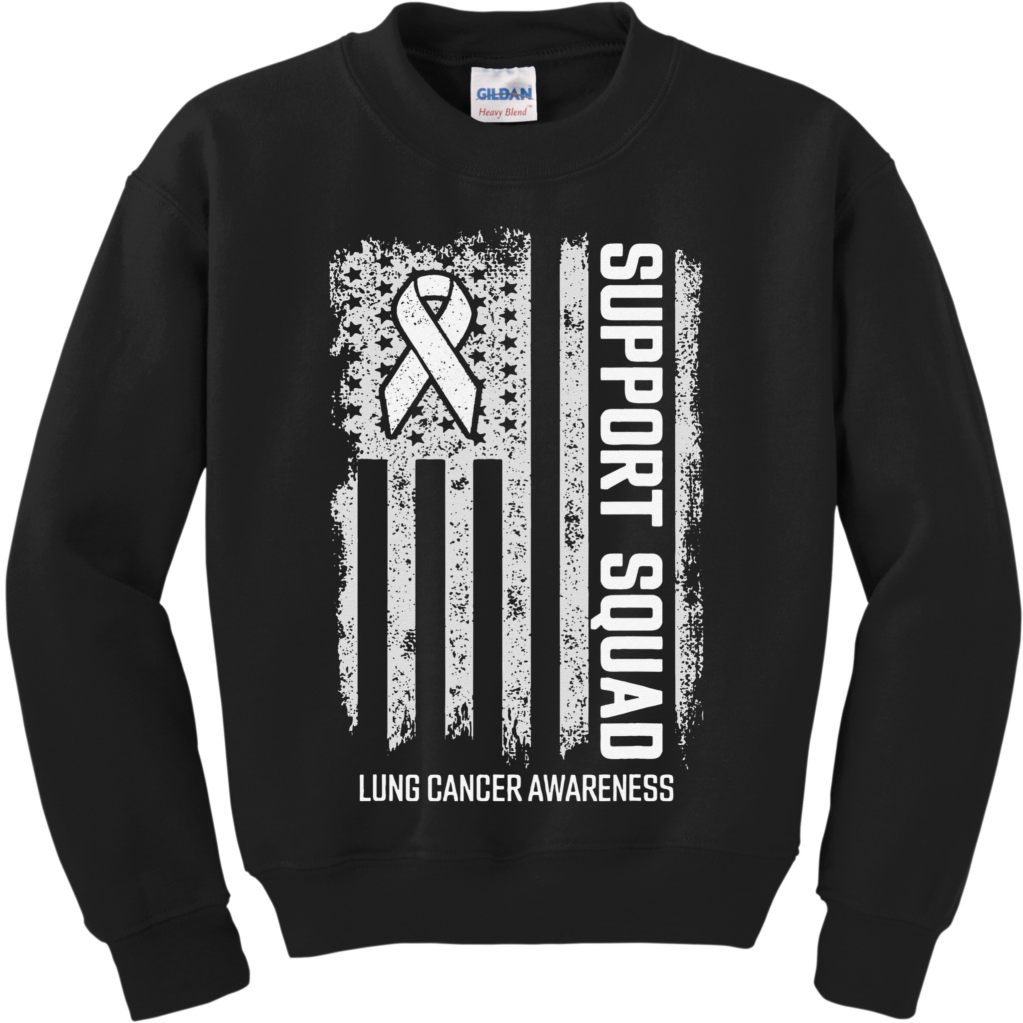 Lung Cancer Support Squad Lung Cancer Awareness Kids Sweatshirt