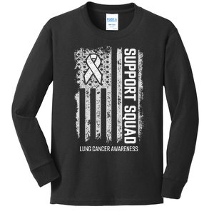 Lung Cancer Support Squad Lung Cancer Awareness Kids Long Sleeve Shirt