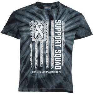 Lung Cancer Support Squad Lung Cancer Awareness Kids Tie-Dye T-Shirt