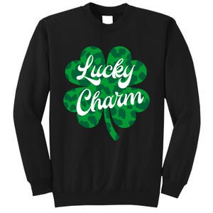 Lucky Charm St Patricks Day - Lucky Irish - Leopard Shamrock Sweatshirt