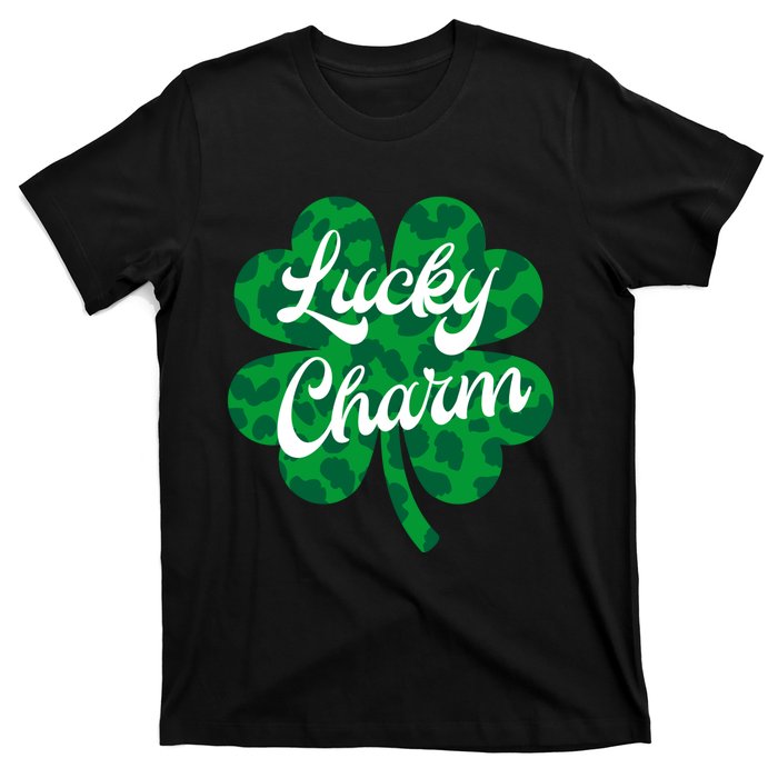 Lucky Charm St Patricks Day - Lucky Irish - Leopard Shamrock T-Shirt