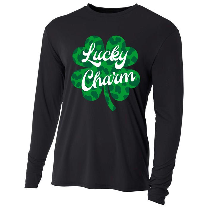 Lucky Charm St Patricks Day - Lucky Irish - Leopard Shamrock Cooling Performance Long Sleeve Crew