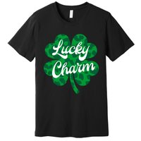 Lucky Charm St Patricks Day - Lucky Irish - Leopard Shamrock Premium T-Shirt