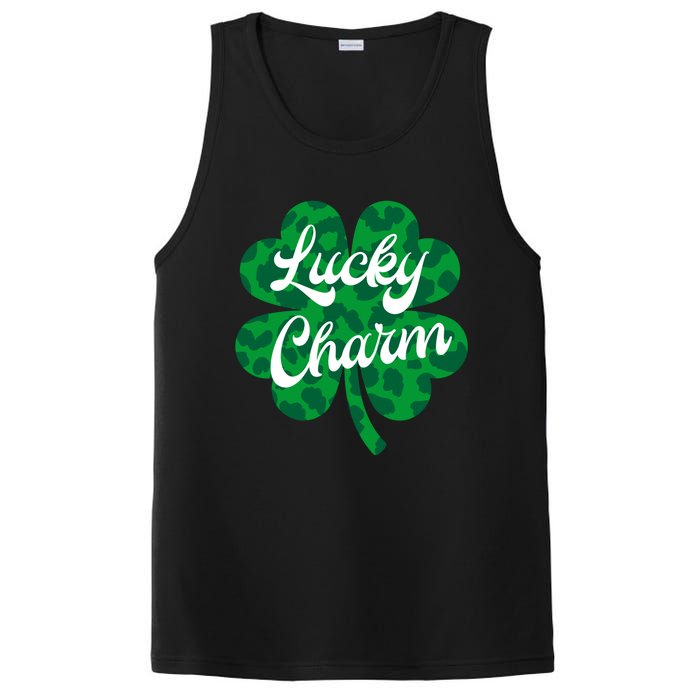 Lucky Charm St Patricks Day - Lucky Irish - Leopard Shamrock PosiCharge Competitor Tank