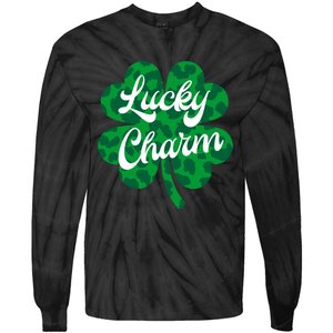 Lucky Charm St Patricks Day - Lucky Irish - Leopard Shamrock Tie-Dye Long Sleeve Shirt