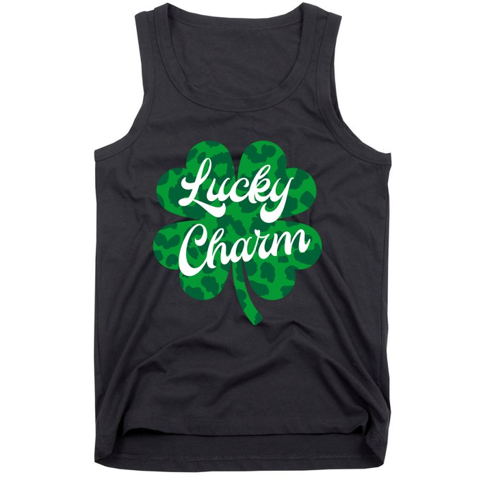 Lucky Charm St Patricks Day - Lucky Irish - Leopard Shamrock Tank Top