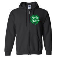 Lucky Charm St Patricks Day - Lucky Irish - Leopard Shamrock Full Zip Hoodie