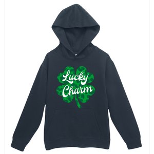 Lucky Charm St Patricks Day - Lucky Irish - Leopard Shamrock Urban Pullover Hoodie