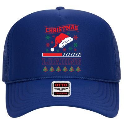 Loading Christmas Spirit Please Wait Xmas Video Games Lover Meaningful Gift High Crown Mesh Back Trucker Hat