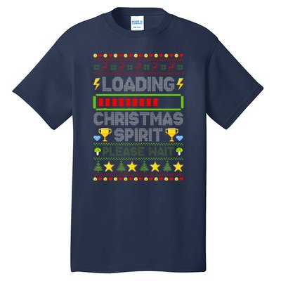 Loading Christmas Spirit Xmas Video Gamer Holiday Gaming Tall T-Shirt