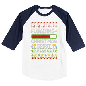 Loading Christmas Spirit Xmas Video Gamer Holiday Gaming Baseball Sleeve Shirt