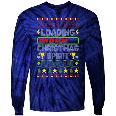 Loading Christmas Spirit Xmas Video Gamer Holiday Gaming Tie-Dye Long Sleeve Shirt