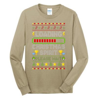 Loading Christmas Spirit Xmas Video Gamer Holiday Gaming Tall Long Sleeve T-Shirt