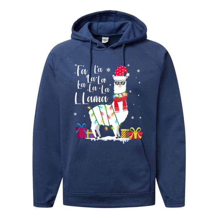 Llama Christmas Sweater Falala Lama Funny Xmas Performance Fleece Hoodie