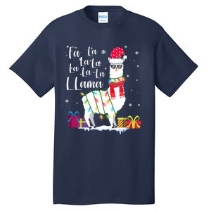 Llama Christmas Sweater Falala Lama Funny Xmas Tall T-Shirt