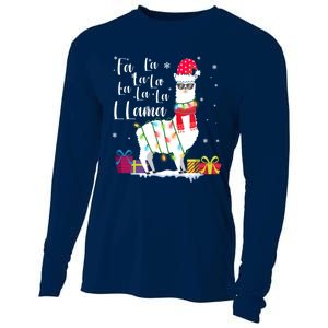 Llama Christmas Sweater Falala Lama Funny Xmas Cooling Performance Long Sleeve Crew