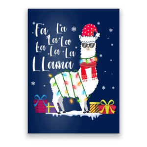 Llama Christmas Sweater Falala Lama Funny Xmas Poster