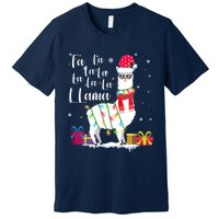 Llama Christmas Sweater Falala Lama Funny Xmas Premium T-Shirt