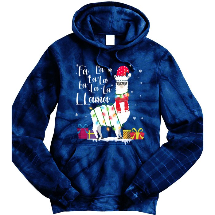 Llama Christmas Sweater Falala Lama Funny Xmas Tie Dye Hoodie