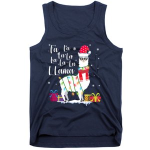 Llama Christmas Sweater Falala Lama Funny Xmas Tank Top