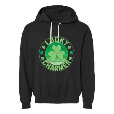 Lucky Charmer St Patricks Graphic Gift Garment-Dyed Fleece Hoodie