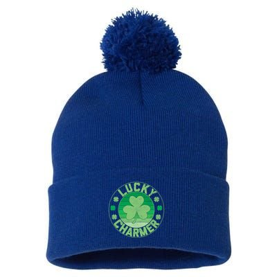 Lucky Charmer St Patricks Graphic Gift Pom Pom 12in Knit Beanie