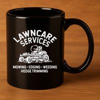 Lawn Care Services Zero Turn Mower 11oz C Handle Ceramic Mug