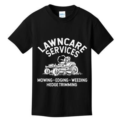 Lawn Care Services Zero Turn Mower Kids T-Shirt