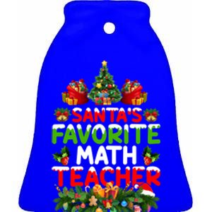 Lighting Christmas SantaS Favorite Math Teacher Xmas Meaningful Gift Ceramic Bell Ornament