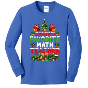 Lighting Christmas SantaS Favorite Math Teacher Xmas Meaningful Gift Kids Long Sleeve Shirt