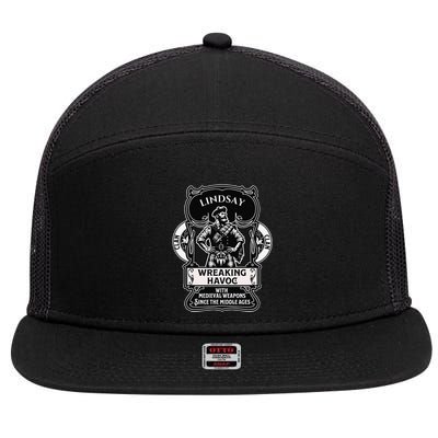 Lindsay Clan Scottish Havoc Gaelic Games 7 Panel Mesh Trucker Snapback Hat