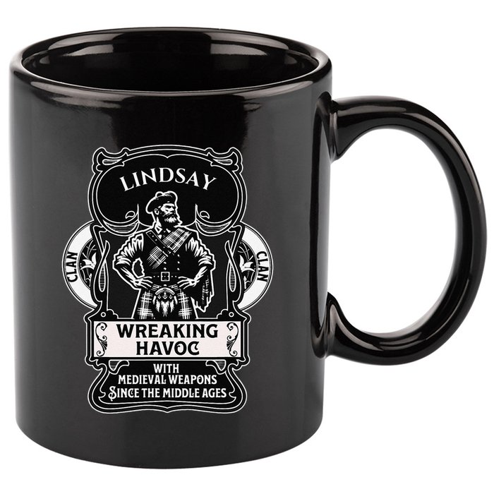 Lindsay Clan Scottish Havoc Gaelic Games 11oz C Handle Ceramic Mug