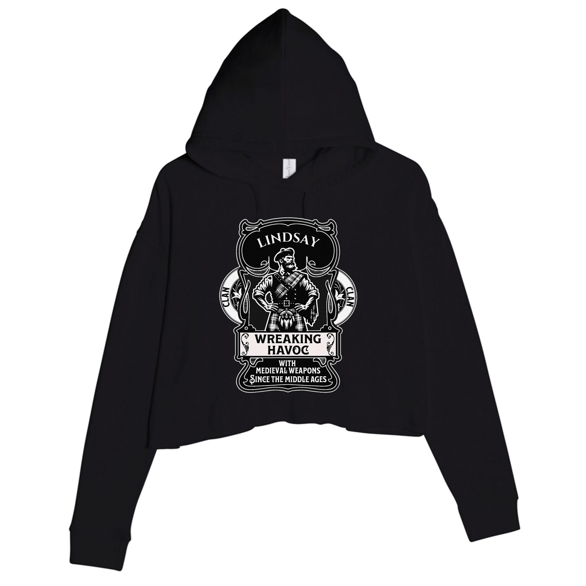 Lindsay Clan Scottish Havoc Gaelic Games Crop Fleece Hoodie