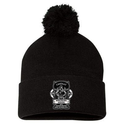 Lindsay Clan Scottish Havoc Gaelic Games Pom Pom 12in Knit Beanie