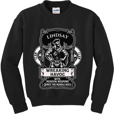 Lindsay Clan Scottish Havoc Gaelic Games Kids Sweatshirt