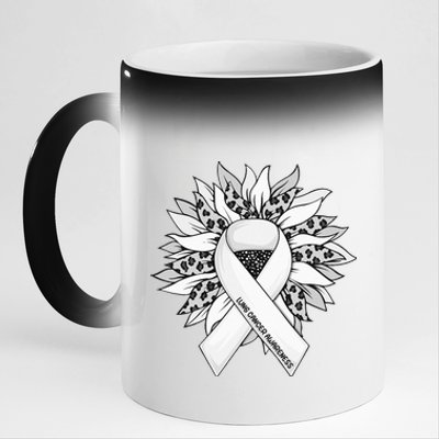 Lung Cancer Sunflower Lung Cancer Awareness 11oz Black Color Changing Mug