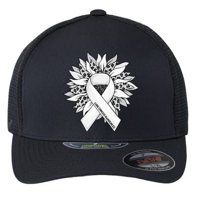 Lung Cancer Sunflower Lung Cancer Awareness Flexfit Unipanel Trucker Cap