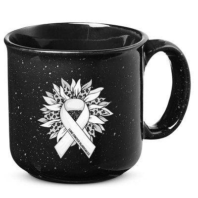 Lung Cancer Sunflower Lung Cancer Awareness 15oz Campfire Ceramic Mug