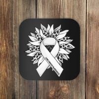 Lung Cancer Sunflower Lung Cancer Awareness Coaster