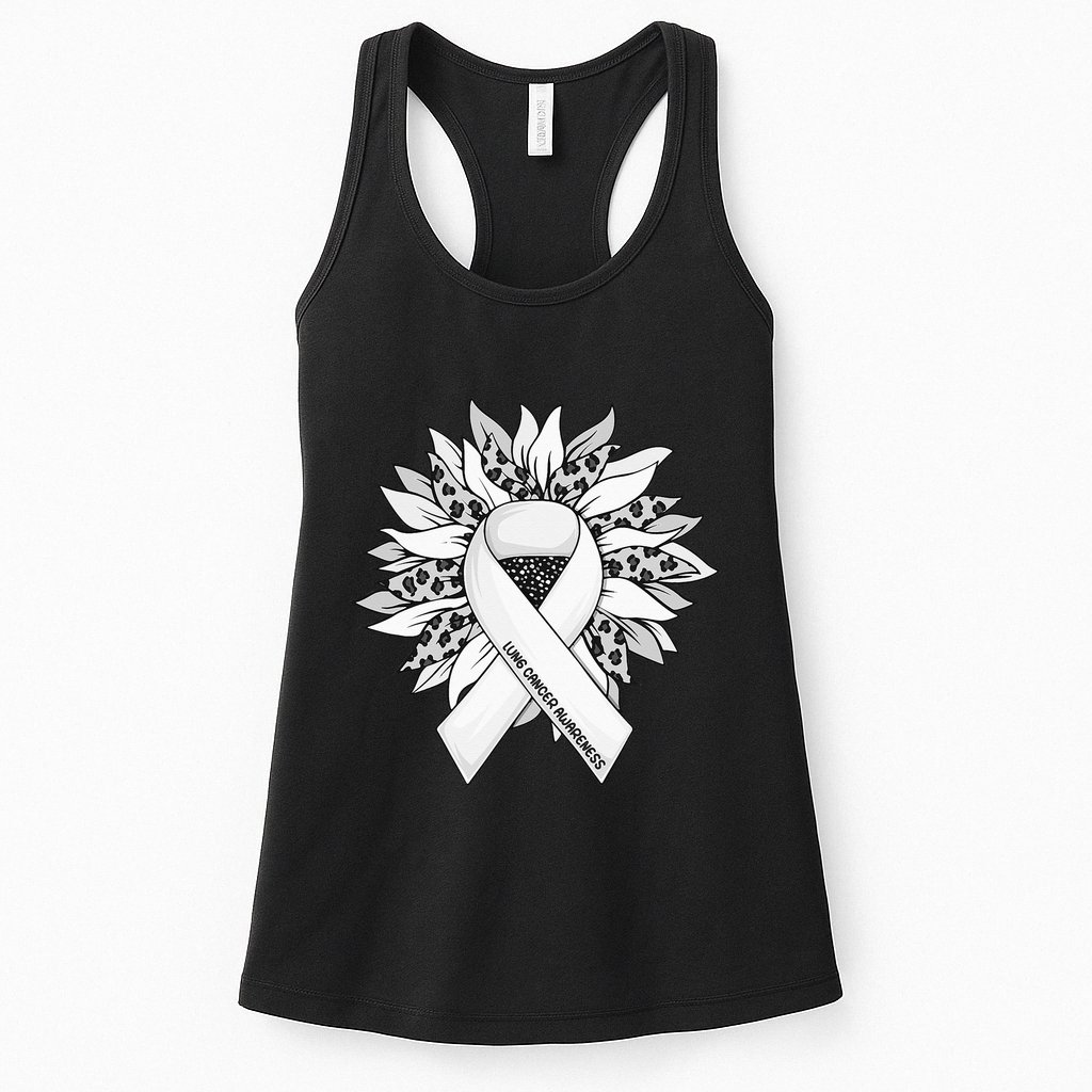 Lung Cancer Sunflower Lung Cancer Awareness Womens Tank Top