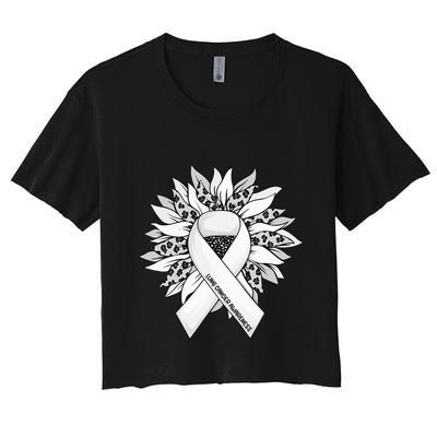 Lung Cancer Sunflower Lung Cancer Awareness Crop Top