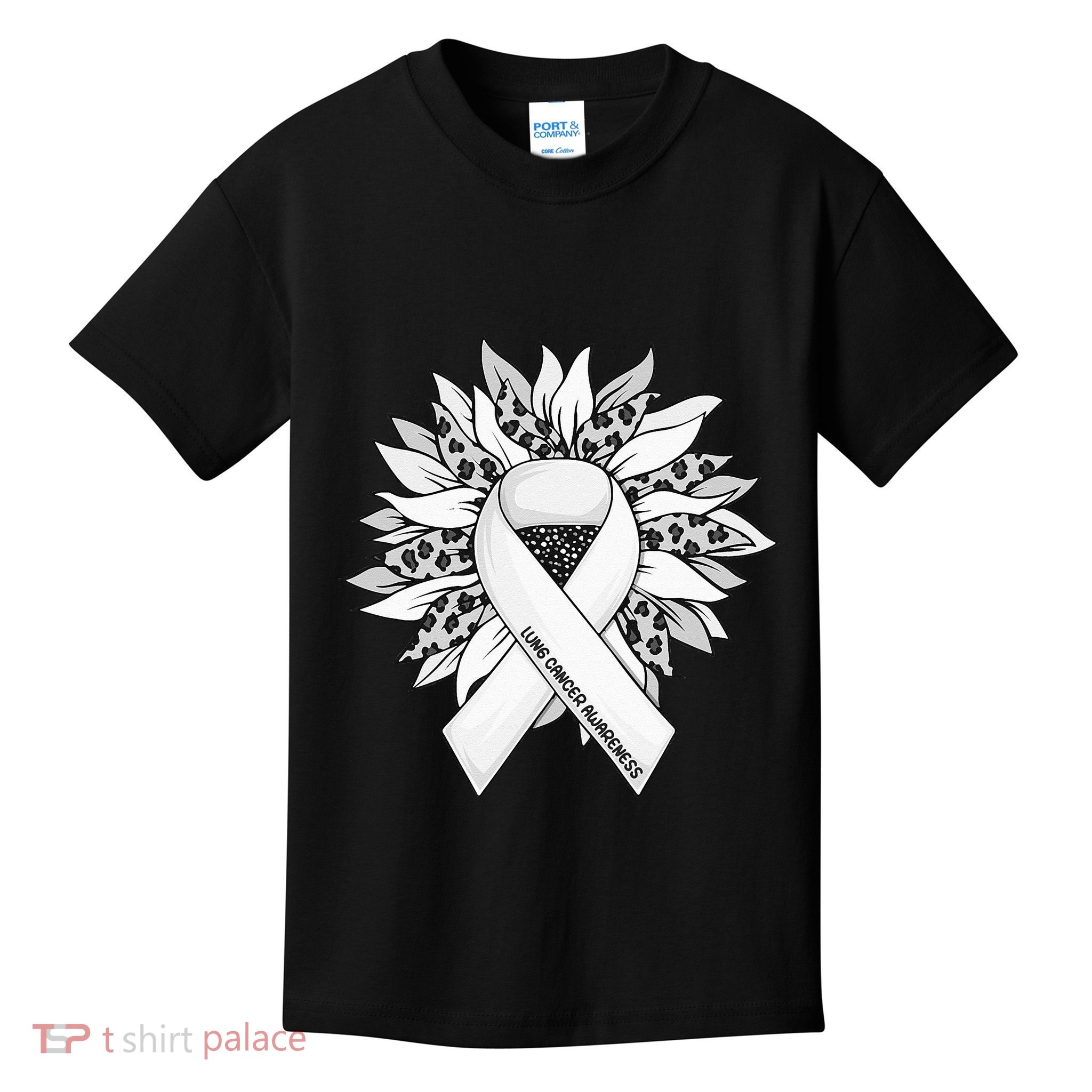 Lung Cancer Sunflower Lung Cancer Awareness Kids T-Shirt
