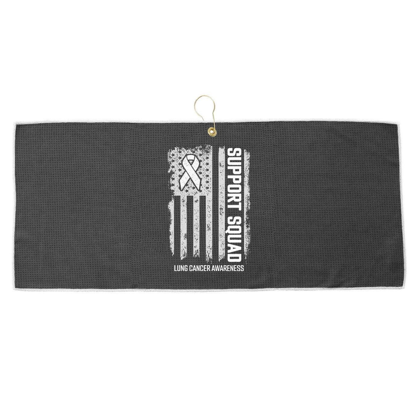 Lung Cancer Support Squad Lung Cancer Awareness Large Microfiber Waffle Golf Towel