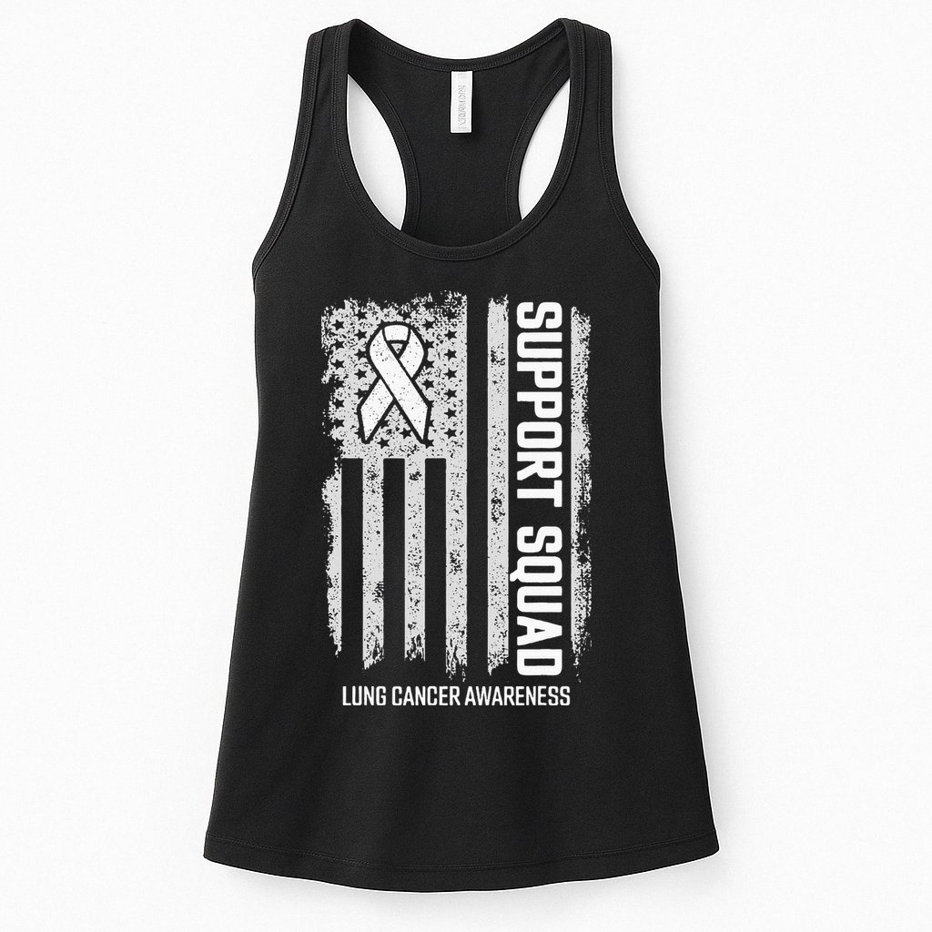 Lung Cancer Support Squad Lung Cancer Awareness Womens Tank Top
